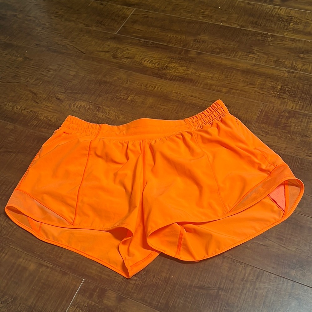 Highlighter Orange Lined Hotty Hot 4” Short
